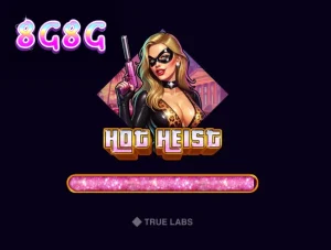Interface neon do slot Hot Heist com elementos de espionagem