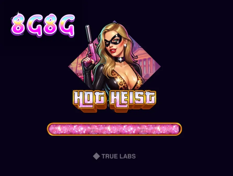 Interface neon do slot Hot Heist com elementos de espionagem